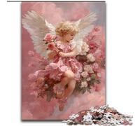 Puzzle da 1000 pezzi per adulti, bellissimo puzzle di un piccolo angelo in legno, ideale come regalo di compleanno, festa, Natale e Halloween, dimensioni 50X75CM