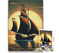Puzzle da 1000 pezzi per adulti, bellissimo veliero, ideale per rilassarsi nel tempo libero, giocattolo con incastro senza cuciture e taglio netto, dimensioni 50x75cm