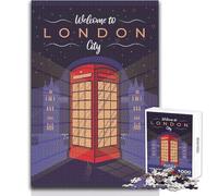 Puzzle da 1000 pezzi per adulti, Benvenuti a Londra, città tranquilla e rilassante, tempo libero, precisione fine, giocattolo artigianale, dimensioni 50x75cm