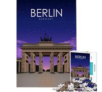 Puzzle da 1000 pezzi per adulti Berlino di notte viaggio arte relax giochi che creano dipendenza per coltivare la pazienza regalo di compleanno per divertimento in famiglia (dimensioni 75x50cm)