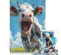 Puzzle da 1000 pezzi per adulti "Berryl la mucca che ride", gioco rompicapo, regalo di compleanno, adatto come decorazione da scrivania 38x26cm