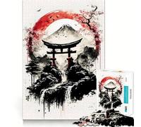 Puzzle da 1000 pezzi per adulti,bianco e nero,stile tradizionale giapponese,con incastri precisi,ideale come gioco di logica,regalo perfetto per rilassarsi o per un compleanno divertente 50x75cm