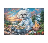 Puzzle Da 1000 Pezzi Per Adulti Bichon Frise Kitchen 1000 PCS 75x50cm Ecologico Sicuro Non Tossico Perfetto Per Uso Familiare Adatto A Tutte Le Età Giochi Educativi