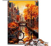 Puzzle da 1000 pezzi per adulti "Bicicletta sul ponte" in legno,ideale per divertimento in famiglia,relax e regali di Natale 50x75cm per adolescenti e divertimento in famiglia
