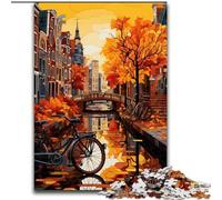 Puzzle da 1000 pezzi per adulti, Bicicletta sul ponte, puzzle per adolescenti e famiglie, perfetto come decorazione fai da te e sfida per il cervello (dimensioni: 26x38cm)