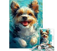 Puzzle da 1000 pezzi per adulti Biewer Yorkshire Terrier Nuoto Attività divertenti a casa Difficile Impossibile Gioco Adatto a partire dai 14 anni 38x52cm