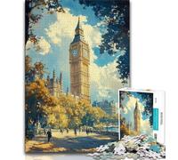 Puzzle da 1000 pezzi per adulti Big Ben a Londra, aiuta il cervello ad allenarsi, giocattoli avvincenti per coltivare la pazienza, collezione di artisti, belle arti (75x50cm)
