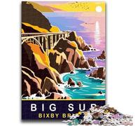 Puzzle da 1000 pezzi per adulti Big Sur e Bixby Bridge, divertimento per tutta la famiglia, ideale come regalo per tutta la famiglia dai 14 anni in su (dimensioni 38x26cm)