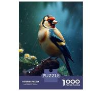 Puzzle Da 1000 Pezzi Per Adulti Bird Goldfinch in Rain Puzzle Per Adolescenti Gioco Rompicapo Decorazione Per La Casa È Ideale Come Regalo 38x26cm/1000pcs