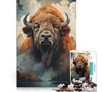 Puzzle da 1000 pezzi per adulti, Bisonte delle Pianure, gioco pratico, antistress, ideale come regalo per tutta la famiglia 50x75cm