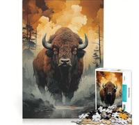 Puzzle da 1000 pezzi per adulti: Bisonte in libertà, gioco rompicapo, difficile, per rafforzare l'amore tra le coppie 50x75cm