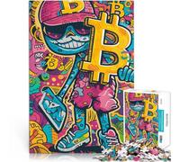 Puzzle da 1000 pezzi per adulti Bitcoin fantastico Difficile da completare ma divertente e umoristico è ideale come regalo per tutta la famiglia 38x26cm