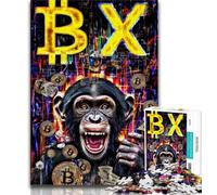 Puzzle da 1000 pezzi per adulti Bitcoin Scimpanzé Puzzle da 1000 pezzi per adulti ideale come regalo per tutta la famiglia Adatto per e 14 (50x75cm)