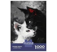 Puzzle Da 1000 Pezzi Per Adulti Black And White Cats Puzzle Per Adulti Giochi Rilassanti Sfida Difficile Per Compleanno, Natale 38x26cm/1000pcs