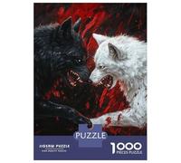 Puzzle Da 1000 Pezzi Per Adulti Black And White Wolves Puzzle Per Adulti Giocattoli Fai Da Te Regali Per Donne Regali Unici Di Compleanno E Natale 38x26cm/1000pcs