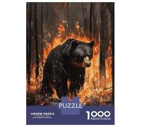 Puzzle Da 1000 Pezzi Per Adulti Black Bear in Fire Puzzle Giochi Rilassanti Decorazione Per La Casa Regali Unici Per Compleanno E Natale 52x38cm/1000pcs