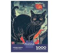 Puzzle Da 1000 Pezzi Per Adulti Black Cat Japan Puzzle Per Adulti Giochi Rilassanti Sfida Difficile Regalo Di Compleanno, Regali, 52x38cm/1000pcs