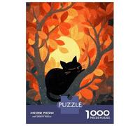 Puzzle Da 1000 Pezzi Per Adulti Black Cat Sleeping in Autumn Tree Puzzle Per Adolescenti Giochi Rilassanti Migliora La Memoria Regali Unici Per Compleanno E Natale 70x50cm/1000pcs