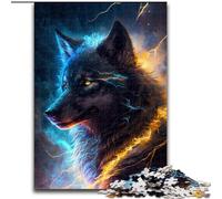 Puzzle da 1000 pezzi per adulti Black Lightning Wolf Puzzle da 1000 pezzi perfetto per il divertimento in famiglia durante compleanni e Natale (dimensioni 50x75cm)