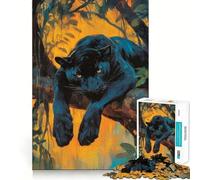 Puzzle da 1000 pezzi per adulti,Black Panther Majesty in Hiding,gioco di abilità,gioco di risoluzione dei problemi,divertimento rilassante,decorazione natalizia 38x52cm