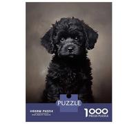 Puzzle Da 1000 Pezzi Per Adulti Black Poodle Puppy Portrai Puzzle Per Adolescenti Gioco Rompicapo Decorazione Per La Casa È Ideale Come Regalo 52x38cm/1000pcs