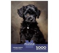 Puzzle Da 1000 Pezzi Per Adulti Black Poodle Puppy Puzzle Per Adolescenti Gioco Rompicapo Decorazione Per La Casa È Ideale Come Regalo 52x38cm/1000pcs