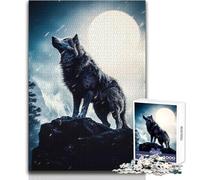 Puzzle da 1000 pezzi per adulti Black Wolf Cozy Soothing Indoor Downtime Advanced Precision Cut Play Toy Dimensioni 38x26cm