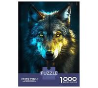 Puzzle Da 1000 Pezzi Per Adulti Black Wolf in Neon Light Puzzle Per Adolescenti Giochi Rilassanti Migliora La Memoria Regali Unici Per Compleanno E Natale 70x50cm/1000pcs