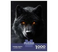 Puzzle Da 1000 Pezzi Per Adulti Black Wolf with Glowing Eyes Portrait Puzzle Giochi Rilassanti Decorazione Per La Casa Regali Unici Per Compleanno E Natale 52x38cm/1000pcs