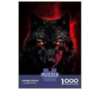 Puzzle Da 1000 Pezzi Per Adulti Black Wolf with Red Eyes Puzzle Per Adulti Giochi Rilassanti Corsa Di Velocità Manuale Regali Unici Per Compleanno 70x50cm/1000pcs