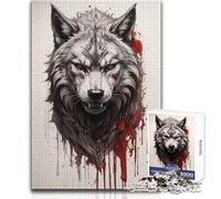 Puzzle da 1000 pezzi per adulti Blood Wolf Cozy Soothing Indoor Downtime Advanced Precision Cut Play Toy Dimensioni 50x75cm