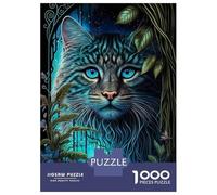 Puzzle Da 1000 Pezzi Per Adulti Blue Eyes Cat in Jungle Puzzle Per Adulti Gioco Rompicapo Difficile Sfida Educativa Difficile 52x38cm/1000pcs