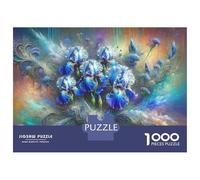 Puzzle Da 1000 Pezzi Per Adulti Blue Iris Flower Art Print Puzzle Antistress Giocattoli Difficili Regali Unici Per Compleanno E Natale 52x38cm/1000pcs