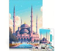 Puzzle da 1000 pezzi per adulti Blue Mosque Poster | 38x26cm Regali per donne: giochi stimolanti e divertenti per ridurre lo stress.
