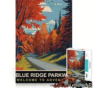 Puzzle da 1000 pezzi per adulti Blue Ridge Parkway Clean Fit Decor,divertente attività per la mente,gioco rilassante,regalo festivo per il tempo libero 38x26cm