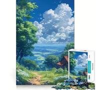 Puzzle da 1000 pezzi per adulti,Blue Sky Haven,Perfect Edge Play,gioco stimolante per la mente,gioco di ozio,illustrazione di una scena natalizia 38x26cm