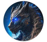Puzzle da 1000 pezzi per adulti, Blue Tiger Warrior, puzzle rotondi da 1000 pezzi per adulti, per adolescenti e ragazzi, compleanno e festa, 67,5x67,5 cm