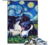 Puzzle da 1000 pezzi per adulti Border Collie Cielo notturno Puzzle da 1000 pezzi Regali perfetti per il divertimento in famiglia per compleanni, Natale (dimensioni 26x38cm)