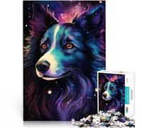 Puzzle da 1000 pezzi per adulti Border Collie Dog giochi divertenti per la famiglia con pezzi completamente ad incastro a forma casuale 38 x 52 cm