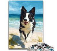Puzzle da 1000 pezzi per adulti Border Collie felice, difficile, regalo per amici e familiari, adatto per bambini di età compresa tra 50x75cm e 14 anni
