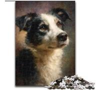 Puzzle da 1000 pezzi per adulti, Border Collie, puzzle per adulti, familiari e amici, sfida rompicapo (dimensioni 26x38cm)