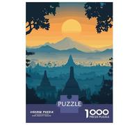 Puzzle Da 1000 Pezzi Per Adulti Borobudur Temple Sunset Puzzle Per Adulti Giochi Rilassanti Regalo Di Compleanno Ideale Come Regalo Per Tutta La Famiglia 38x26cm/1000pcs