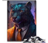 Puzzle da 1000 pezzi per adulti Boss Black Leopard in legno, attività divertente per la casa 50x75cm, giocattolo educativo per adolescenti, decorazione per casa e ufficio