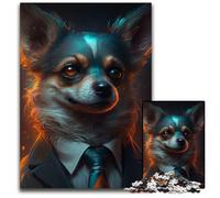 Puzzle da 1000 pezzi per adulti Boss Chihuahua Puzzle impegnativi Gioco interattivo per famiglie, Decorazione fai da te per la casa Sfida mentale Regalo 50x75CM/19,68x29,52 pollici