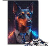 Puzzle da 1000 pezzi per adulti Boss Doberman in legno, regalo perfetto per bambini dai 14 anni in su, 50x75cm, rompicapo stimolante, giocattolo rilassante per adolescenti