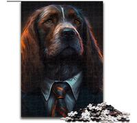 Puzzle da 1000 pezzi per adulti Boss Dog in legno, rompicapo ad alta difficoltà per adolescenti 50x75cm, festa di compleanno per uomini e donne
