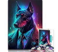 Puzzle da 1000 pezzi per adulti Boss Dog in Suit 1000 pezzi per adolescenti gioco a quiz decorazione da parete regali unici per compleanno e Natale 38x26cm