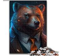 Puzzle da 1000 pezzi per adulti Boss Orso Bruno in legno, regalo perfetto per bambini dai 14 anni in su, 50x75cm, rompicapo stimolante, giocattolo rilassante per adolescenti