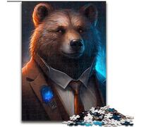 Puzzle da 1000 pezzi per adulti Boss Orso Bruno Puzzle impegnativi Gioco educativo e divertente per interni per l'arredamento della casa (dimensioni 26x38cm)