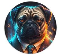 Puzzle da 1000 pezzi per adulti, Boss Orso Polare, puzzle rotondo in cartone, rompicapo impegnativo, attività per la famiglia, decorazione per la casa, regalo di Natale, 67,5x67,5 cm
